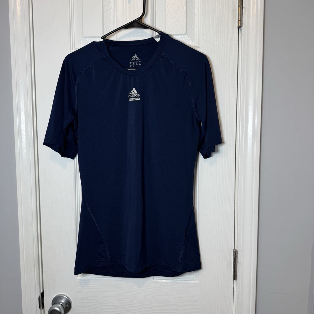 VINTAGE Adidas Techfit Shirt‎ Men's Med Blue Activewear Performance Compression